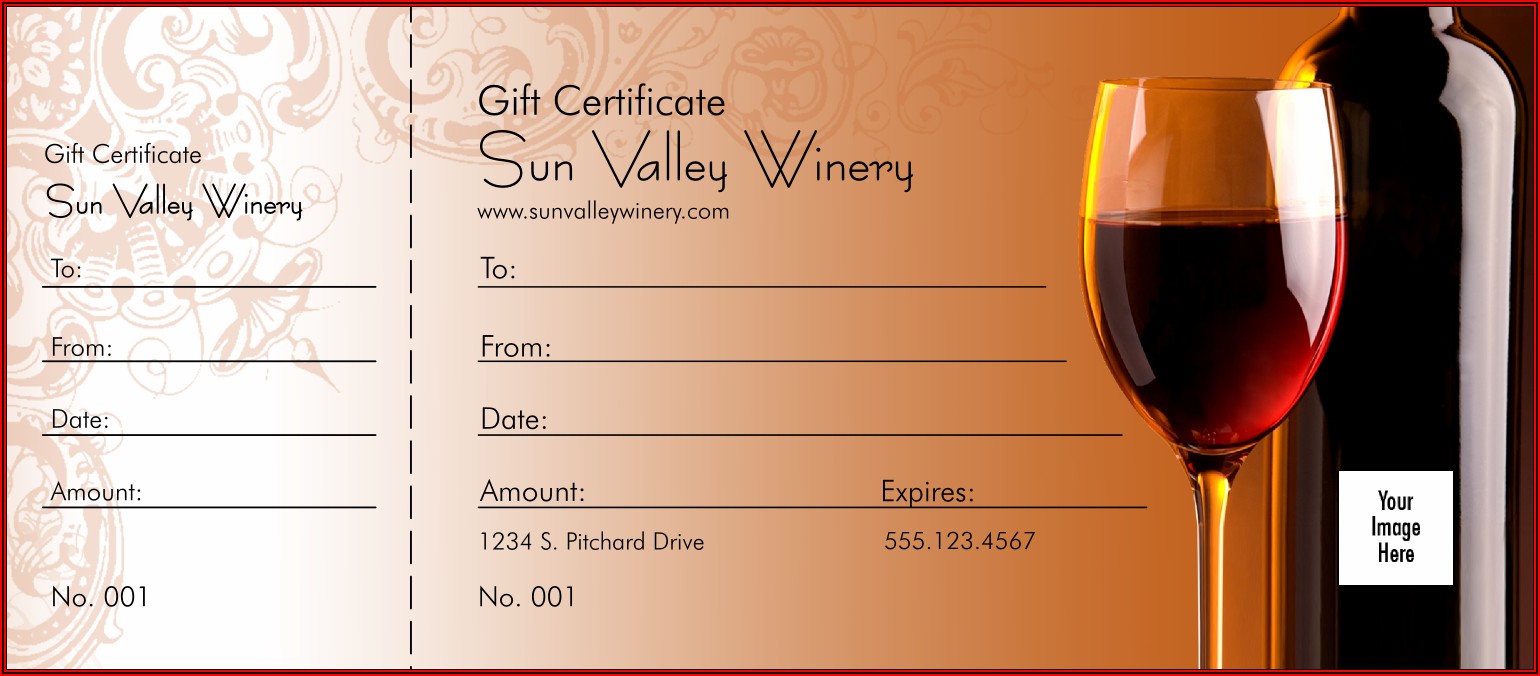 Wine Tasting Gift Certificate Template