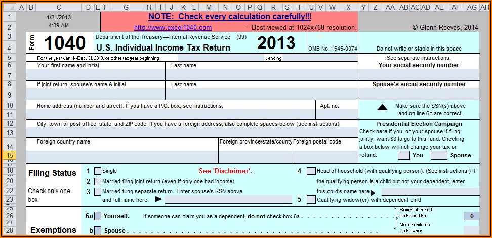 1040ez 2013 Tax Form