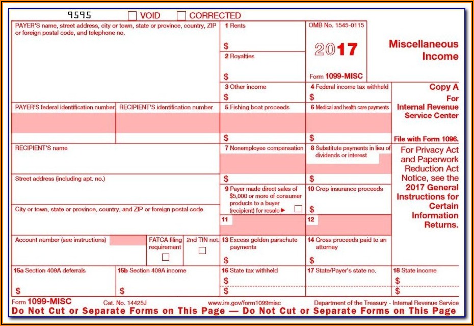 1099 Misc Blank Form