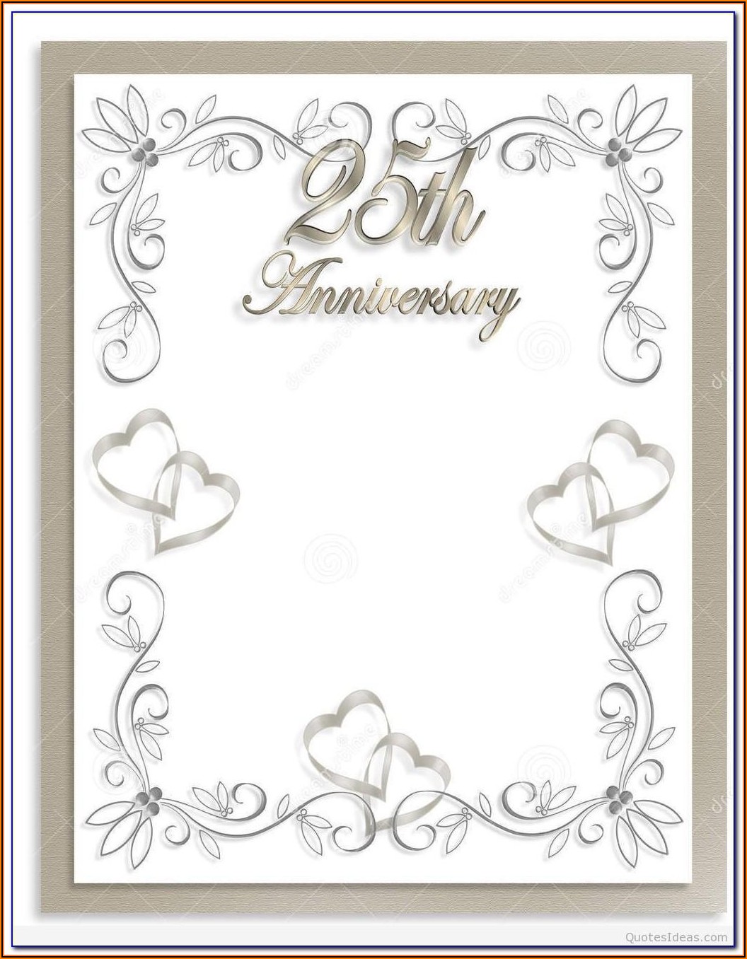25th Wedding Anniversary Certificate Template