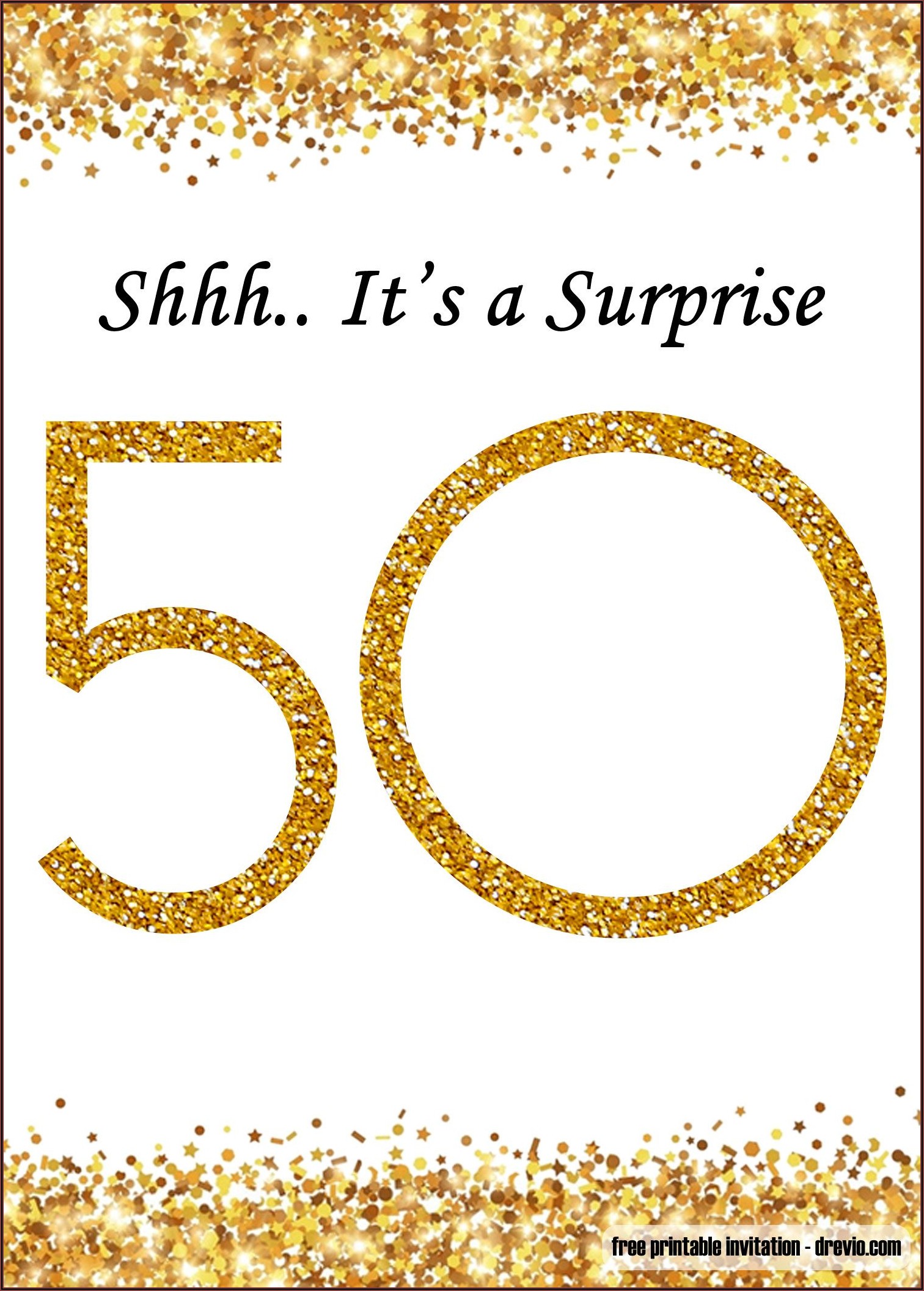 50th Surprise Birthday Party Invitation Templates