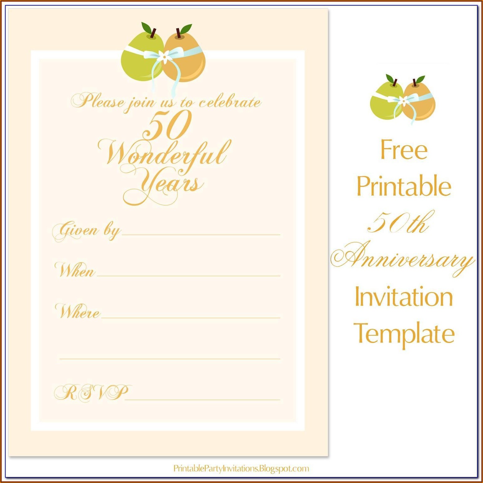 50th Wedding Anniversary Announcement Sample