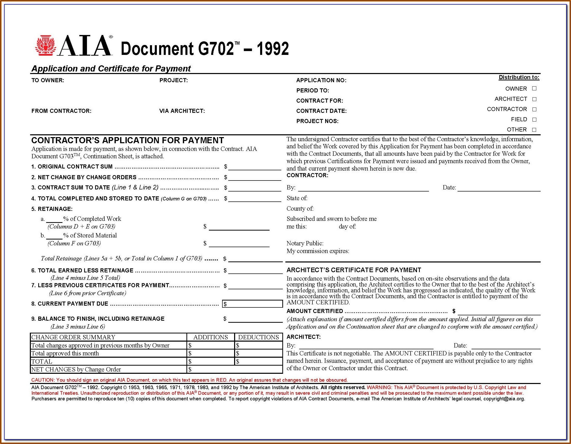 Aia Form 702
