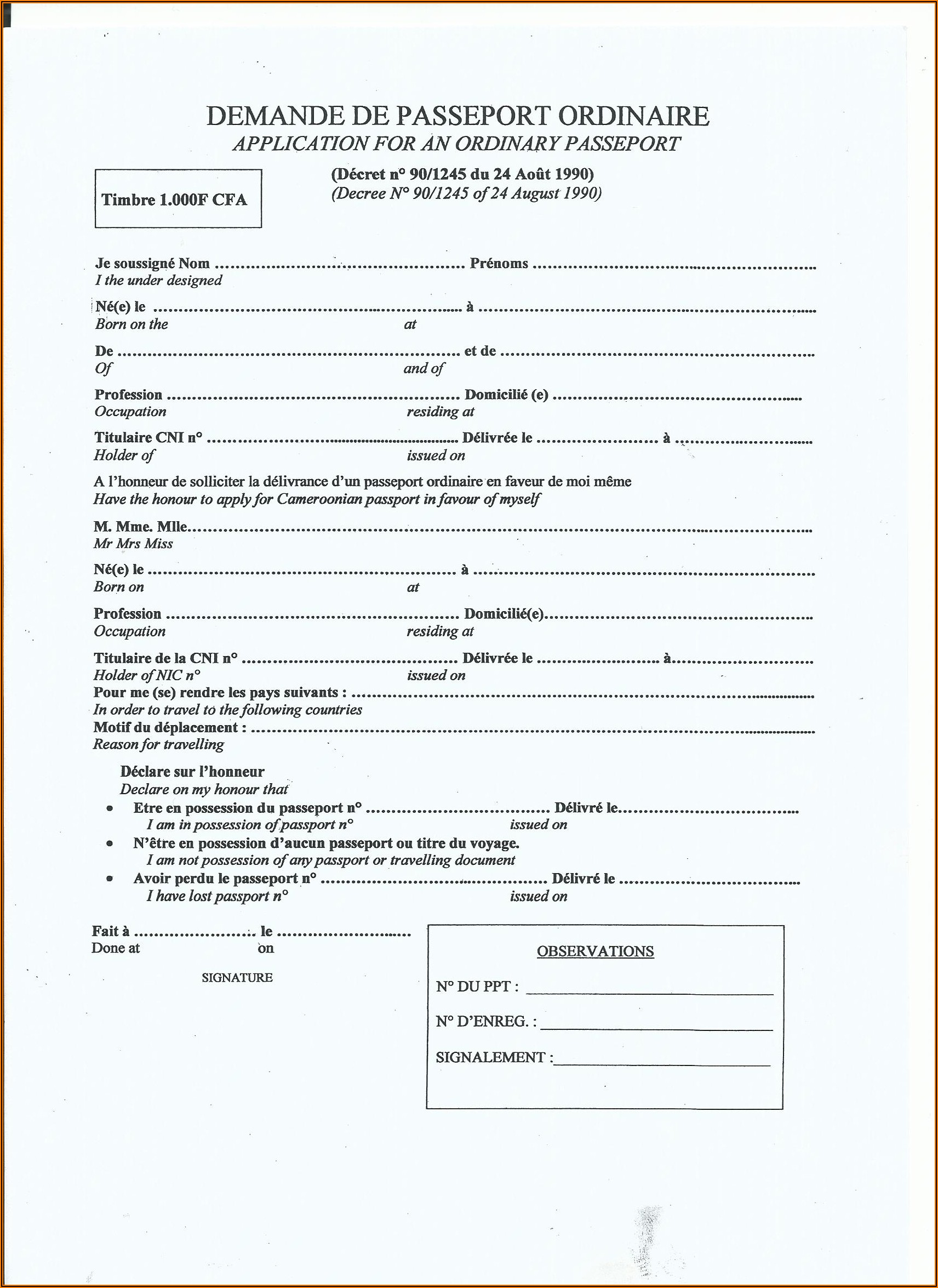 Application Form For Passport Renewal In Riyadh