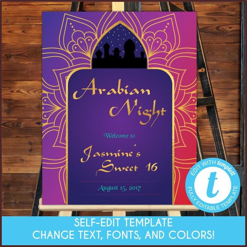 Arabian Nights Party Invitation Templates
