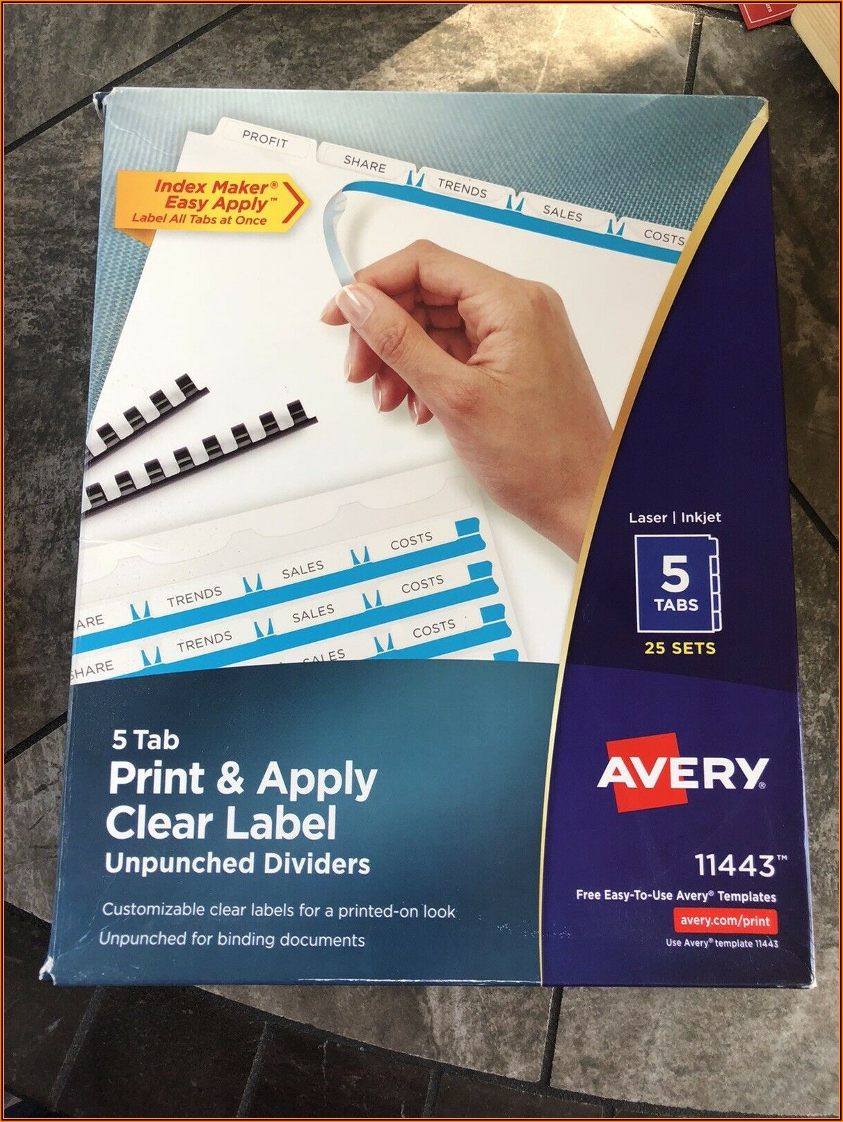 Avery Tabs Template 11443
