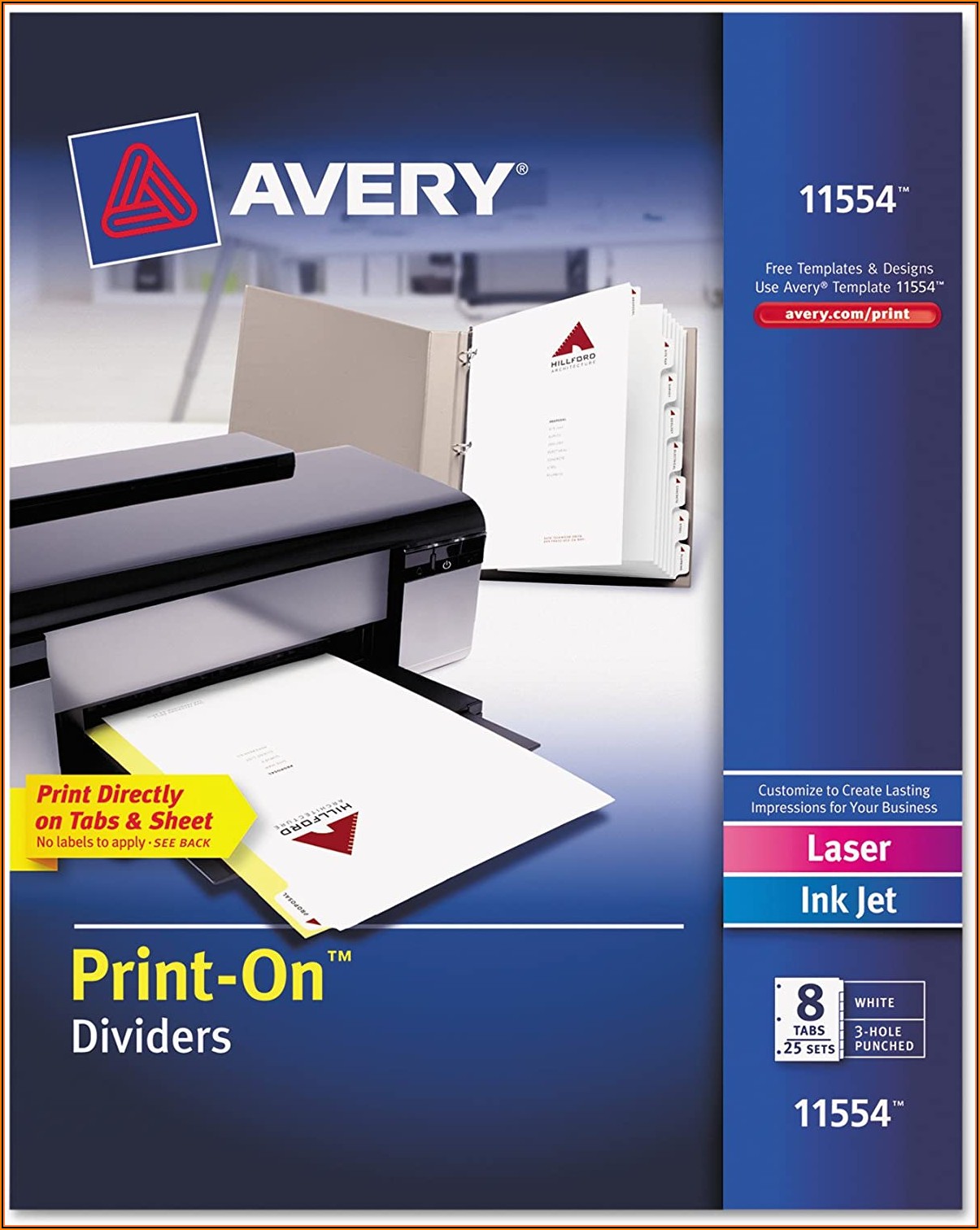 Avery Tabs Template 11554