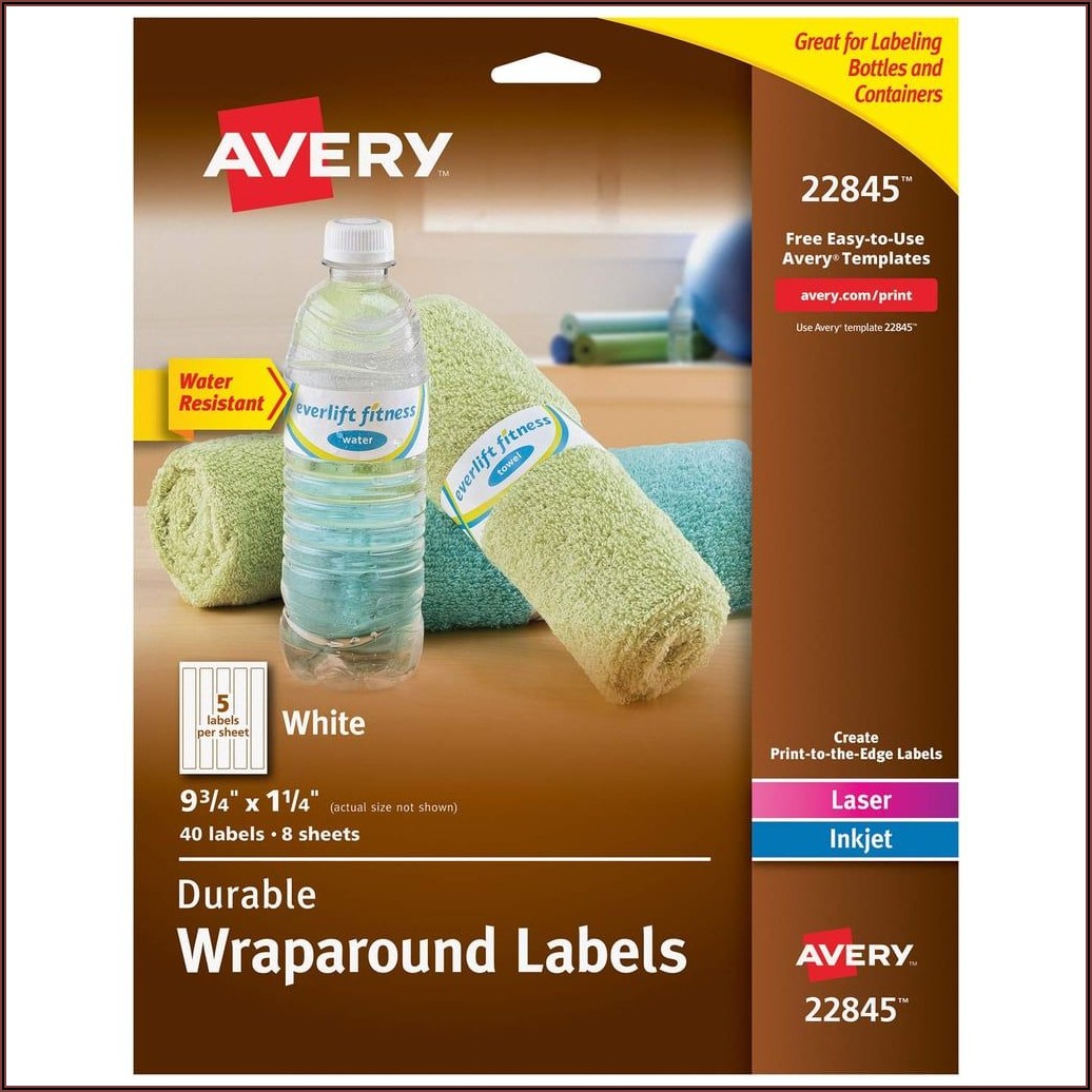 Avery Wraparound Water Bottle Labels Template