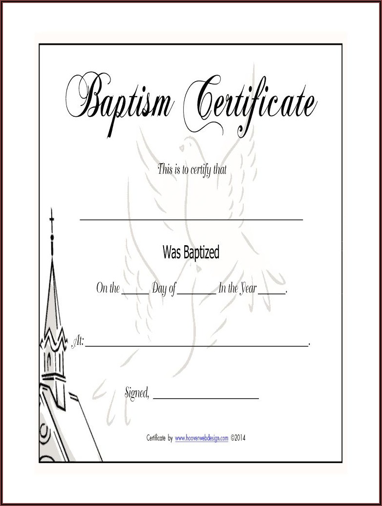 Baptism Certificates Templates Word