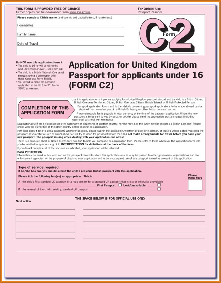 British Passport Renewal Form
