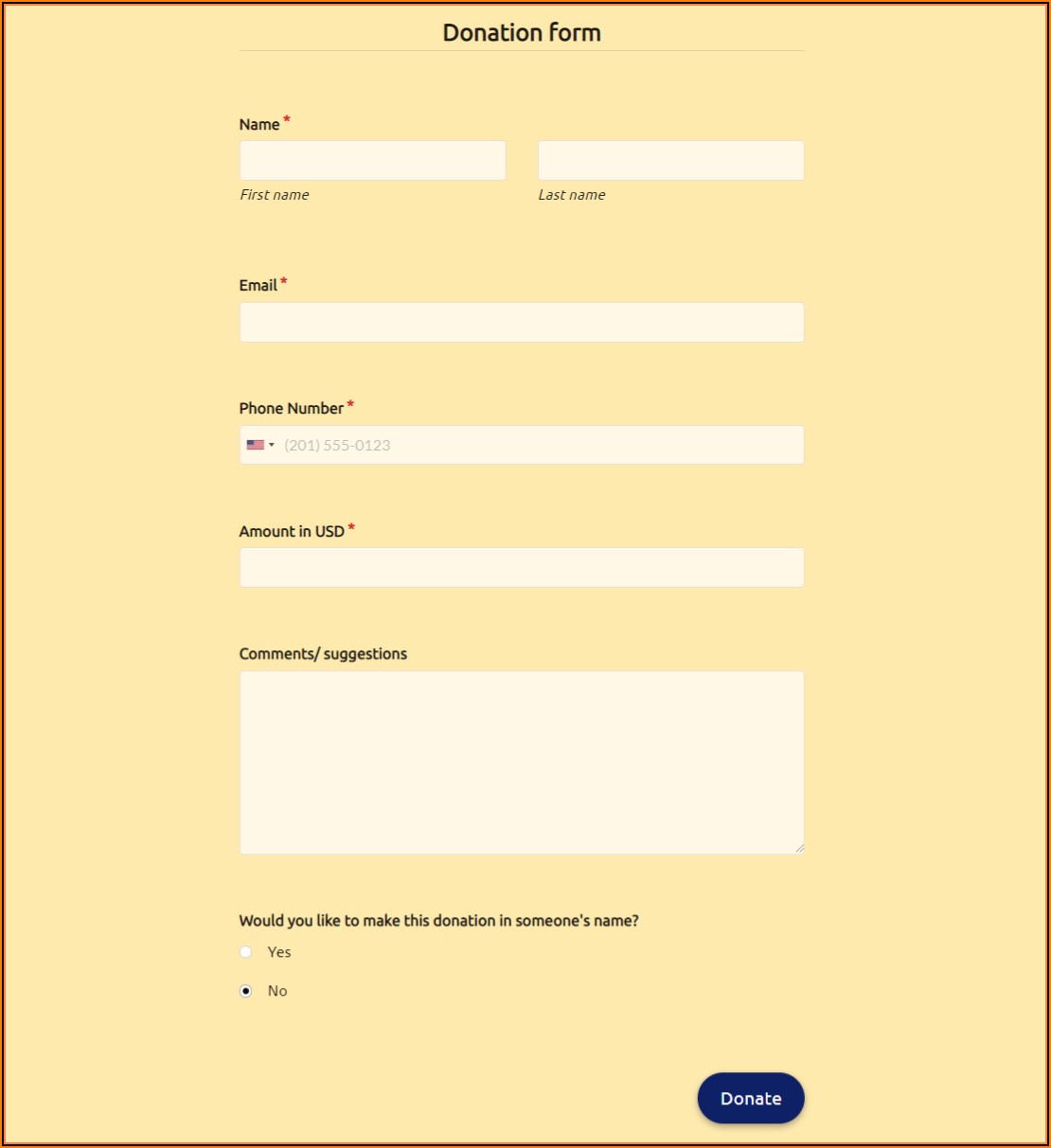 Church Building Donation Form Template