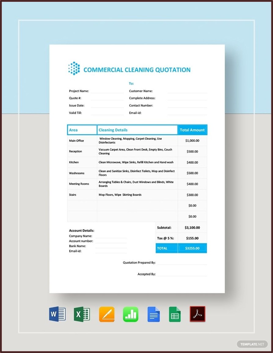 Cleaning Quotation Template Pdf