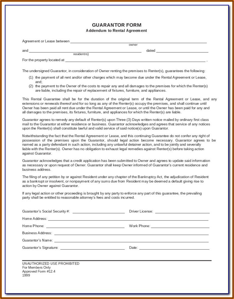Commercial Lease Guarantor Form