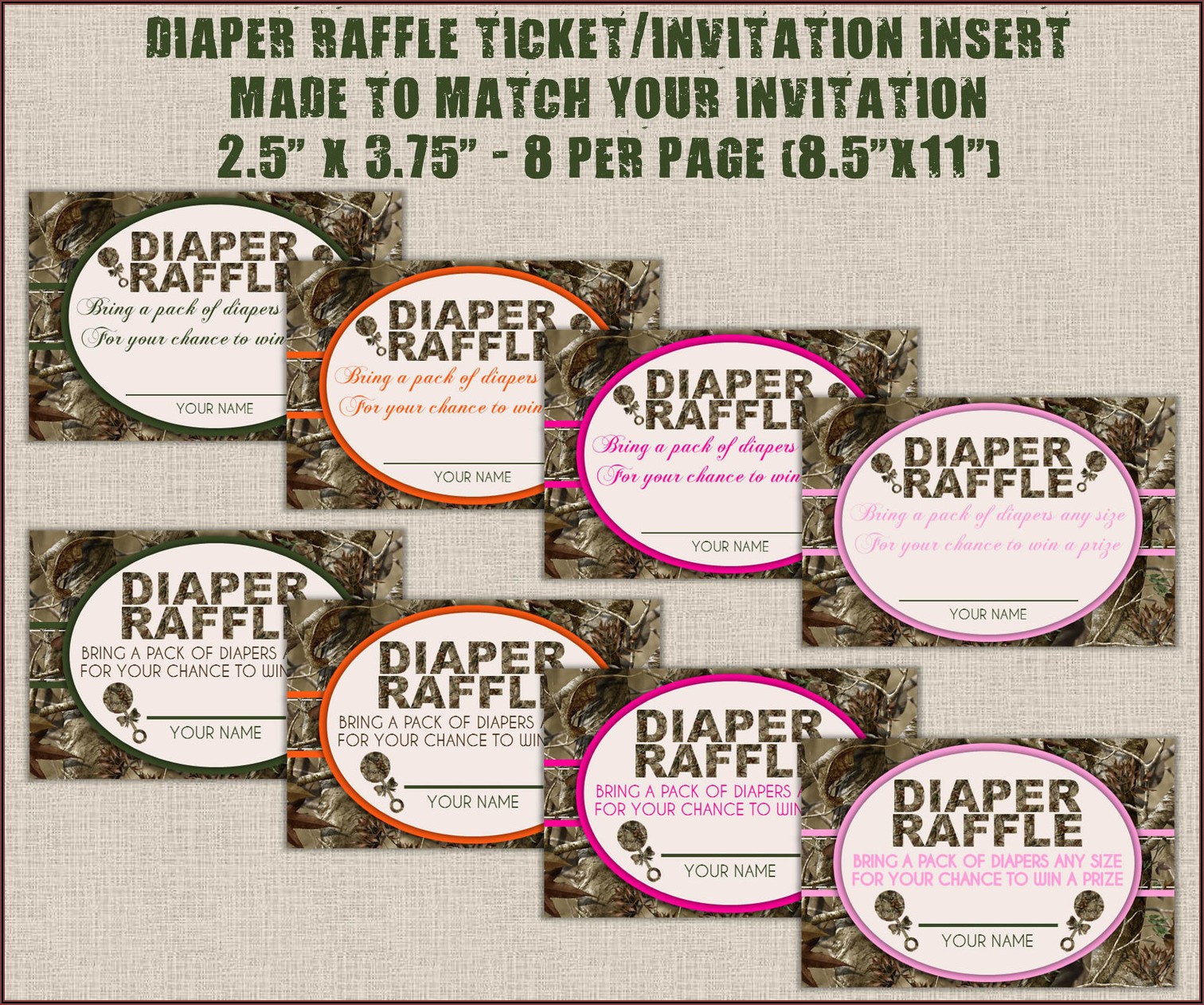 Diaper Raffle Tickets Free Template
