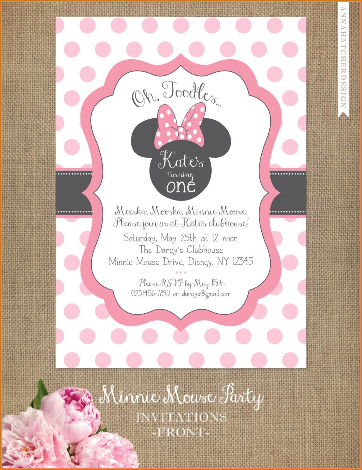 Editable Minnie Mouse Birthday Invitation Template