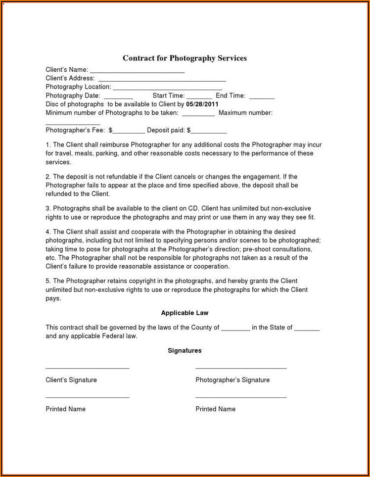 Free Birth Photography Contract Template