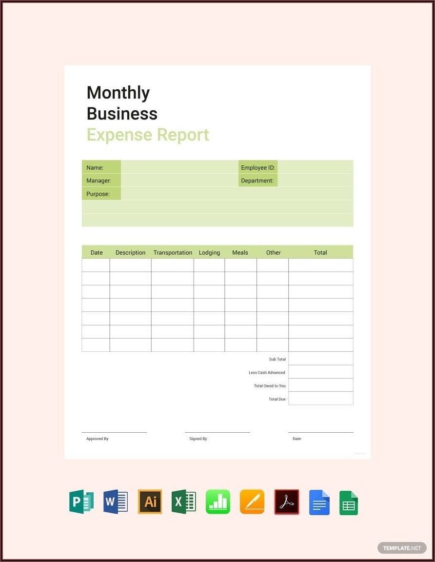 Free Business Expense Report Template