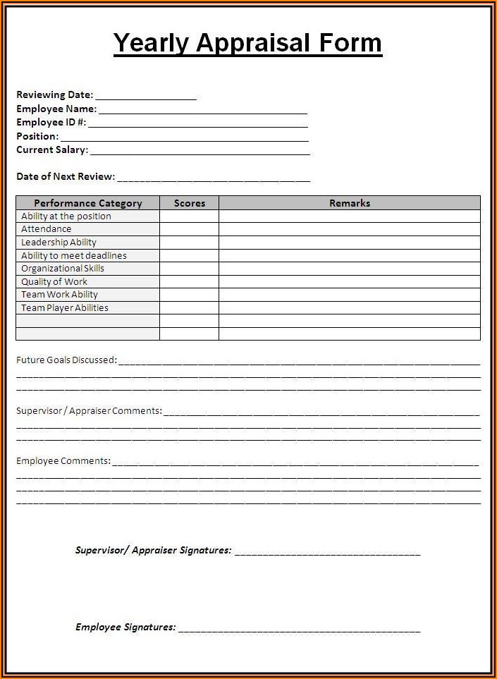Free Employee Evaluation Form Template Word Uk