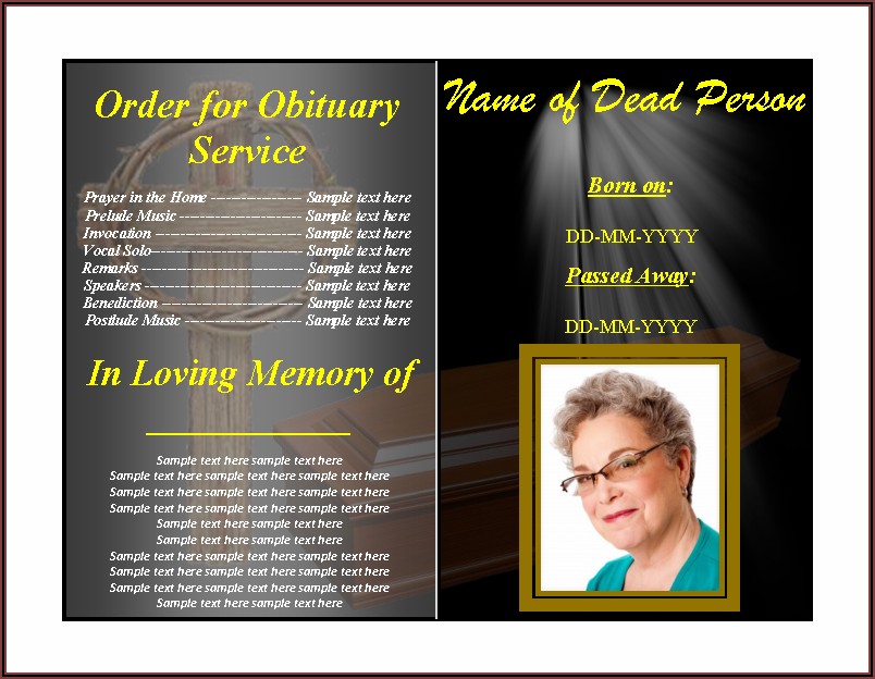 Free Funeral Obituary Program Template
