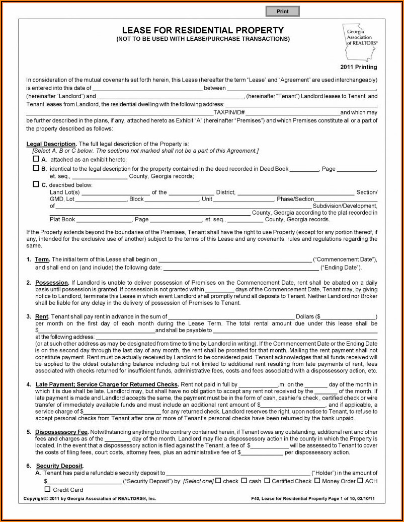 Free Lease Agreement Template Download