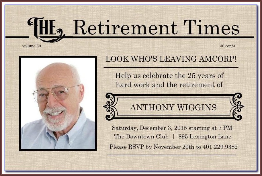 Free Online Retirement Invitation Templates