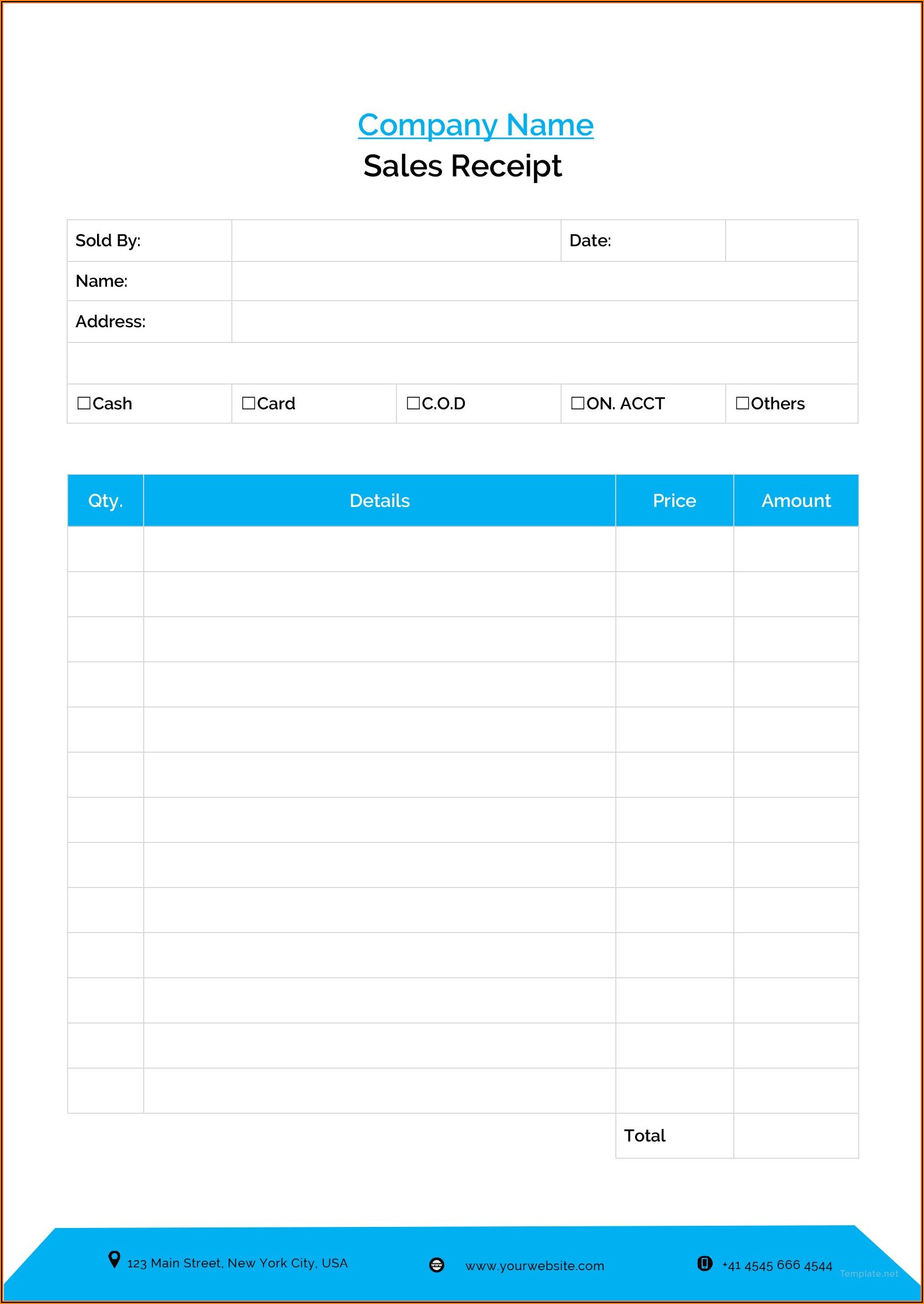 Free Sales Receipt Template Word