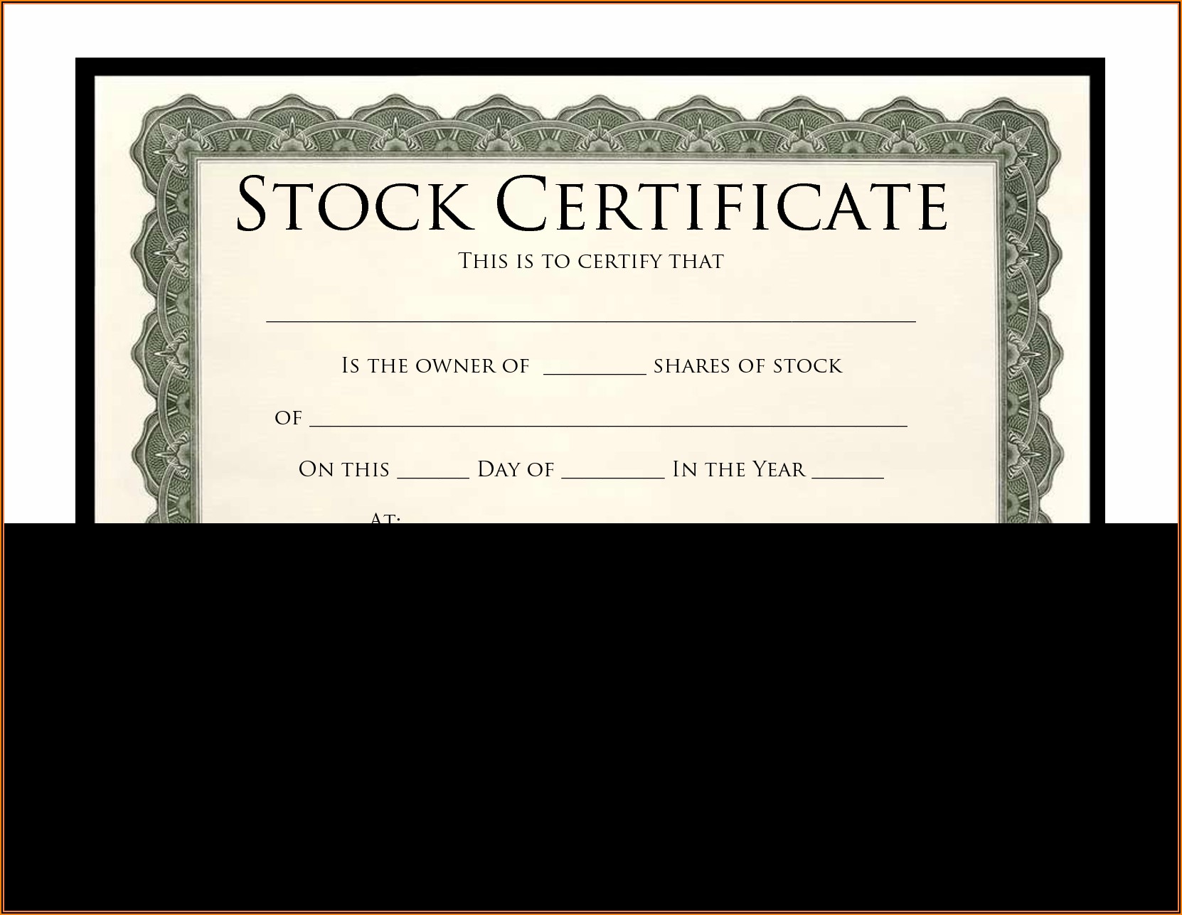 Free Template Stock Certificate