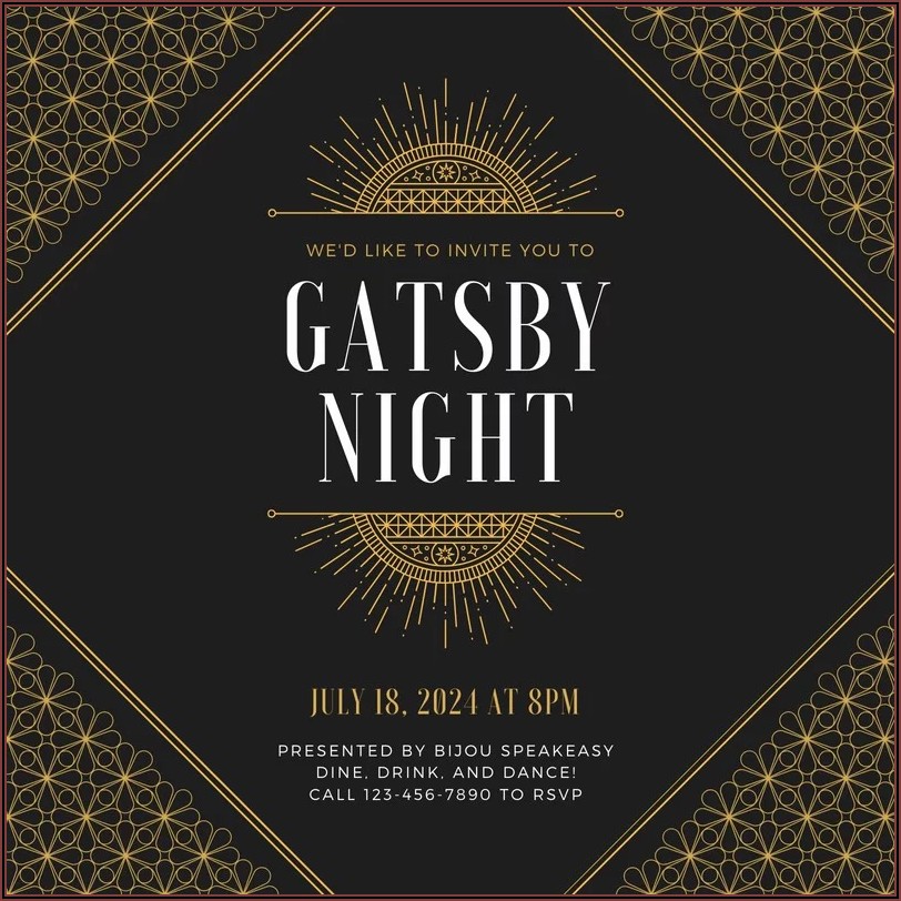 Gatsby Invitations Templates