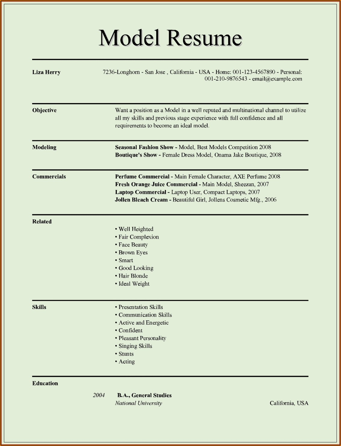 Ms Word Templates For Resume
