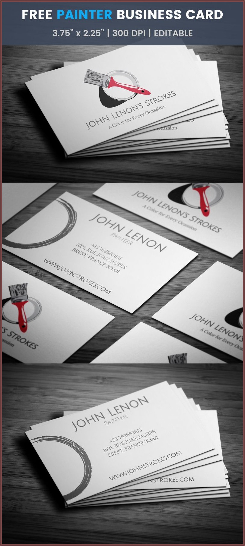 Painter Business Card Template Free
