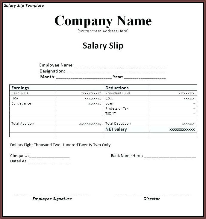 Payroll Invoice Template Excel