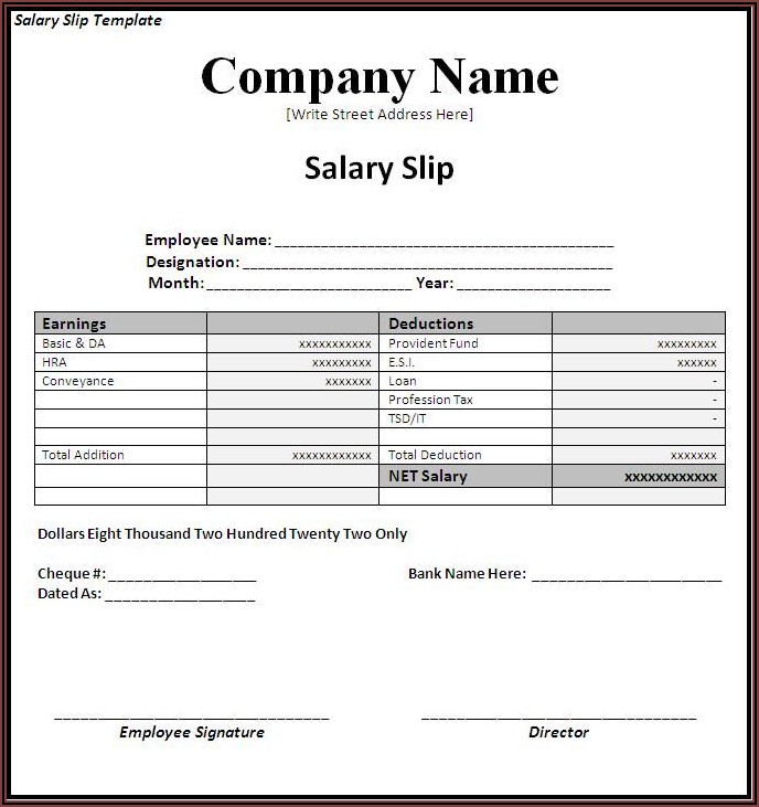 Payroll Invoice Template Word