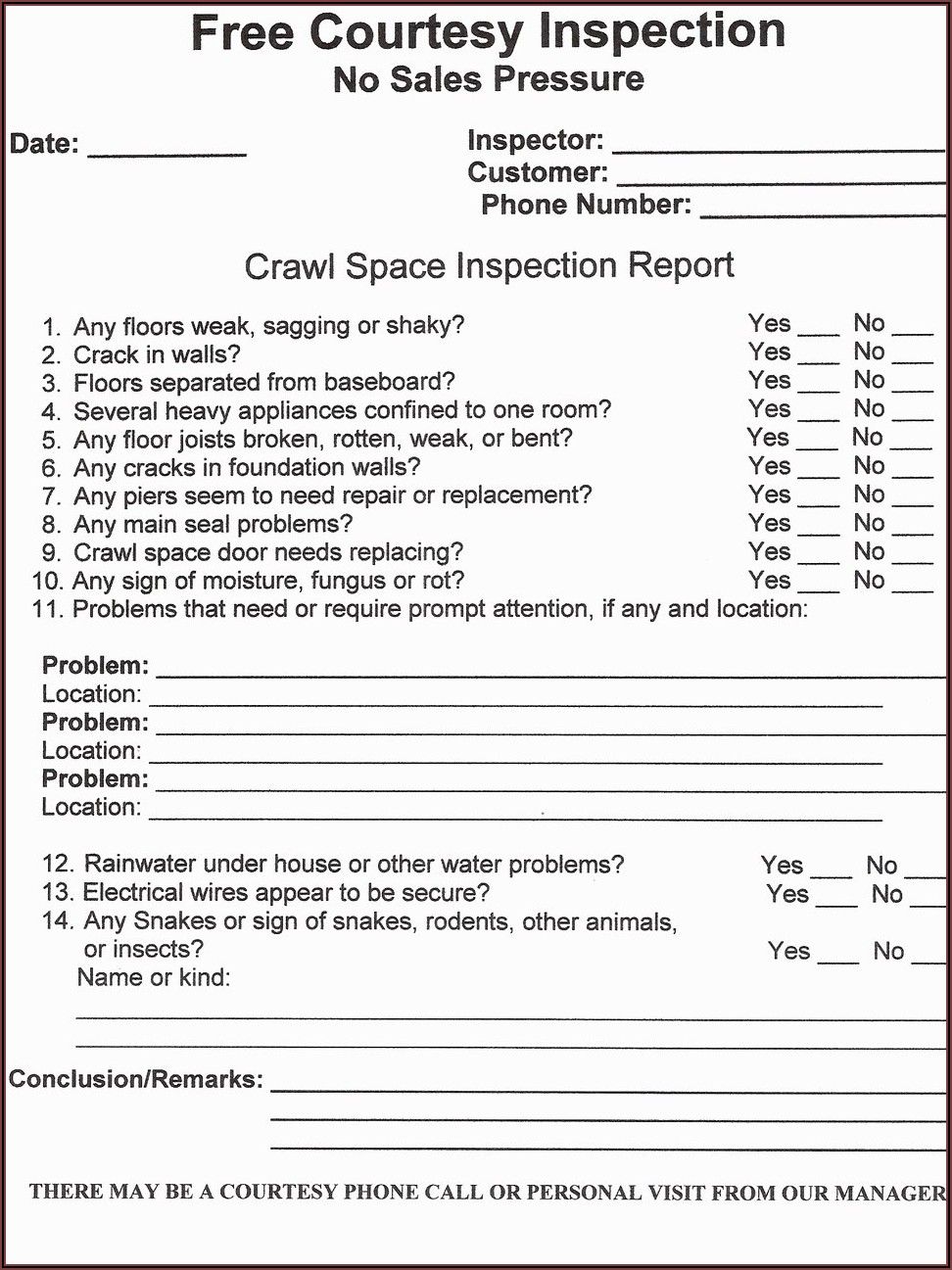 Pest Control Inspection Report Template