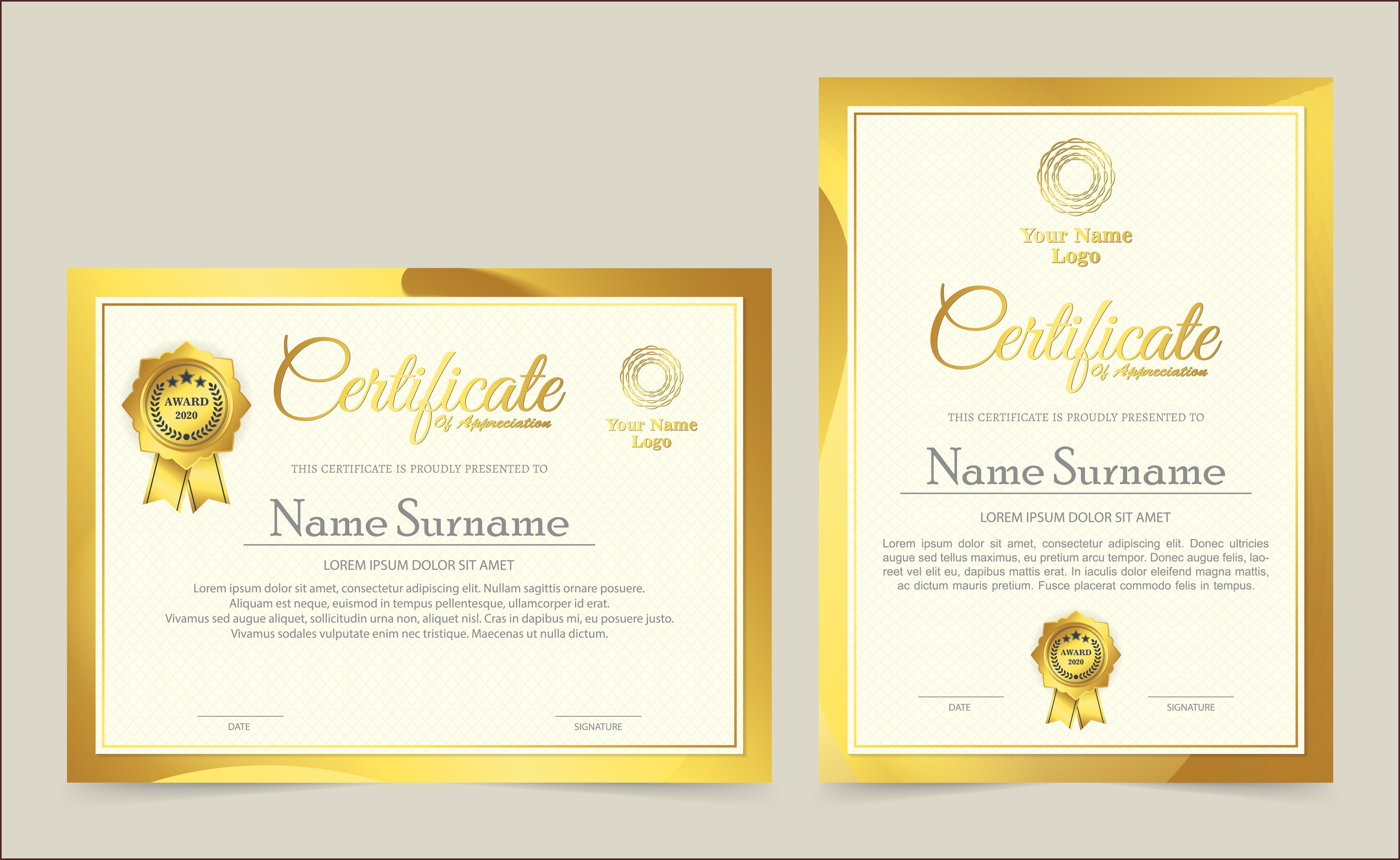 Professional Award Certificate Templates Free