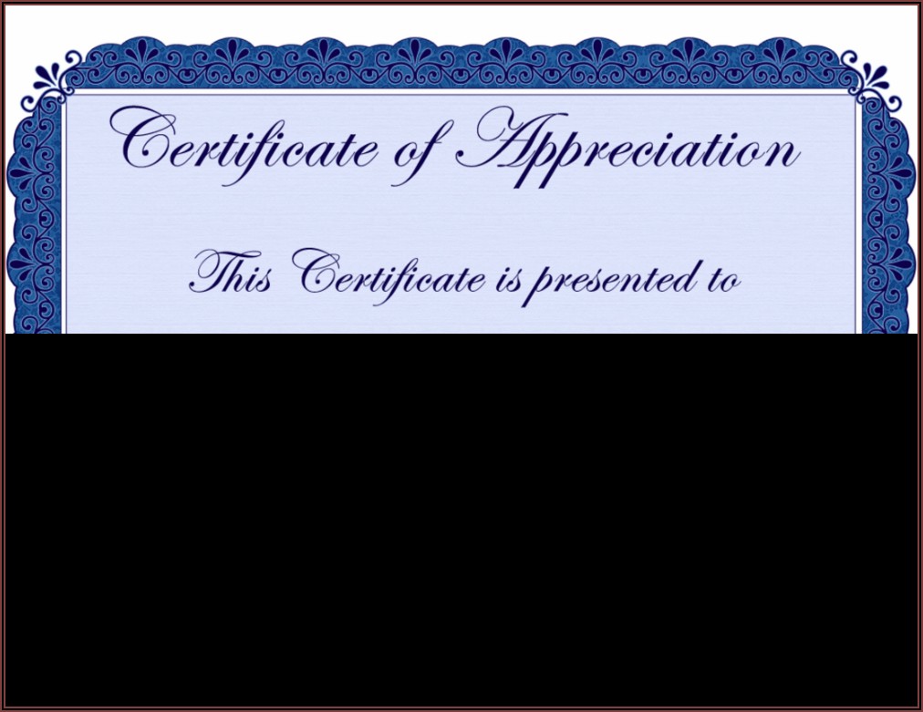 Professional Certificate Of Appreciation Templates Free