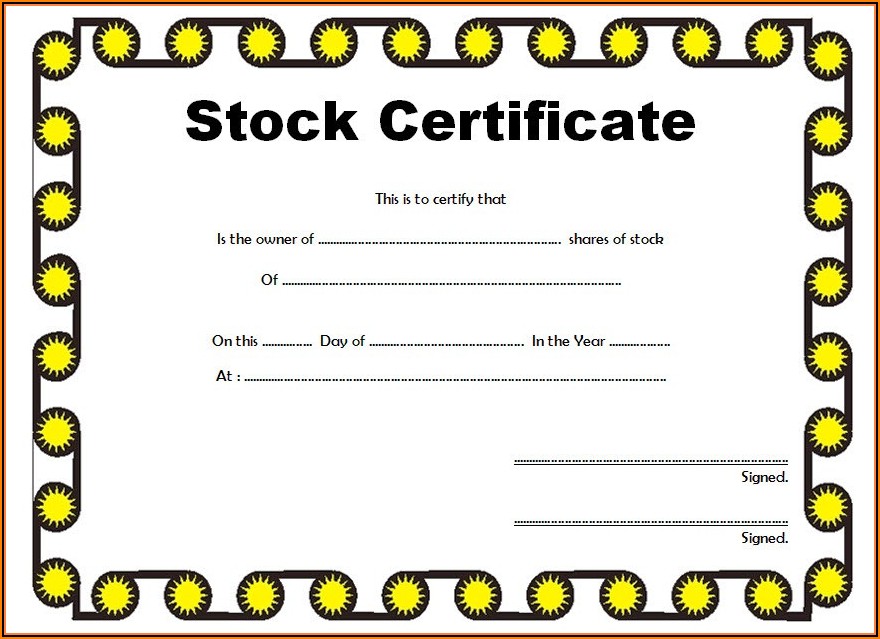 Stock Certificate Template Llc