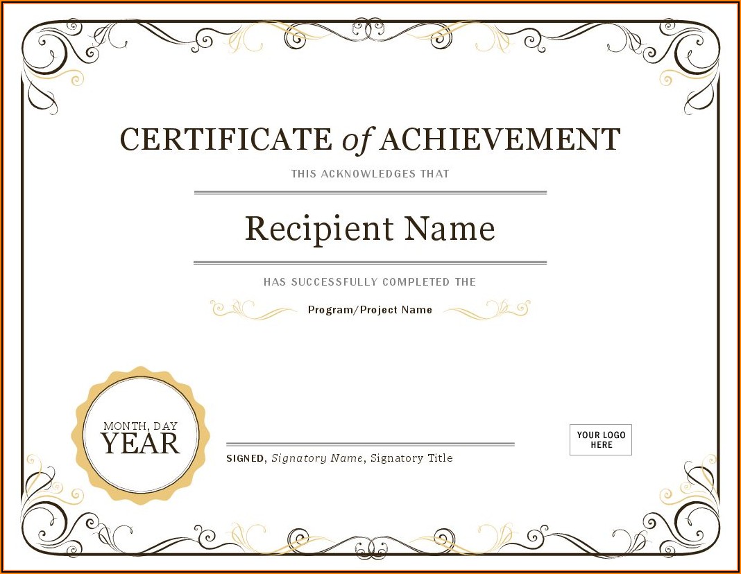 Template For Certificate Awards
