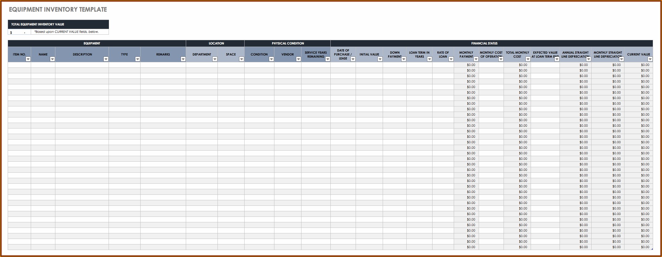 Warehouse Spreadsheet Template Excel