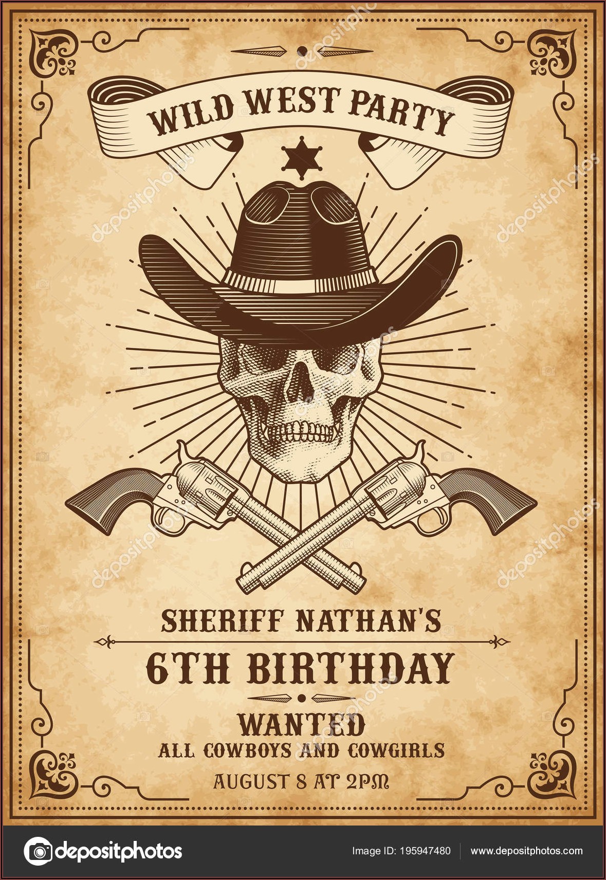 Western Party Invitation Template