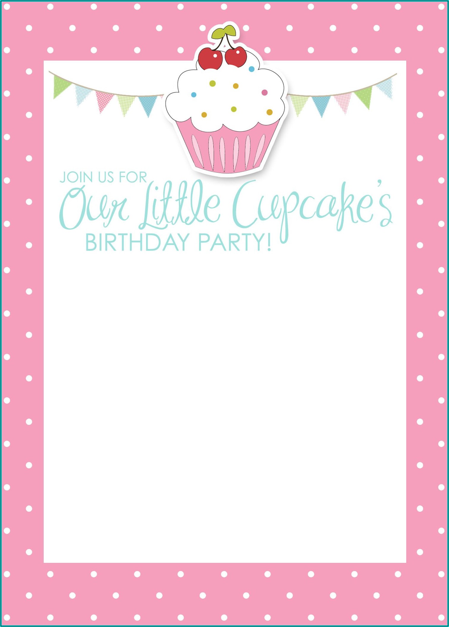 Cupcakes Birthday Invitations Templates Free