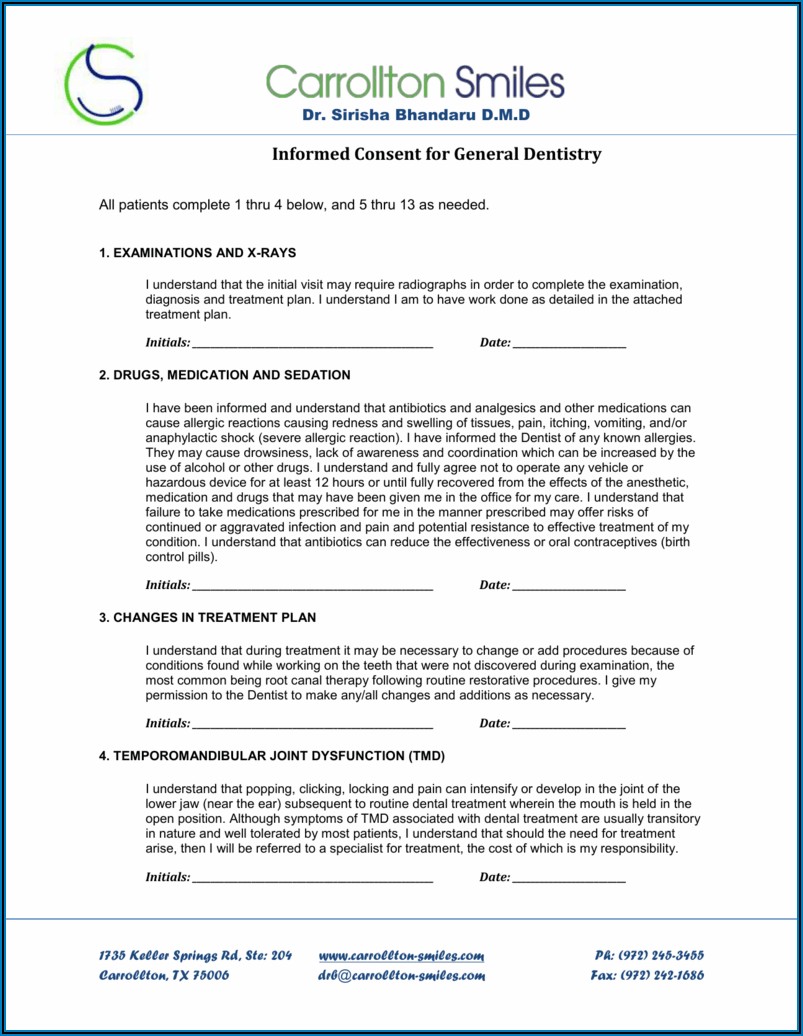 Denture Delivery Consent Form