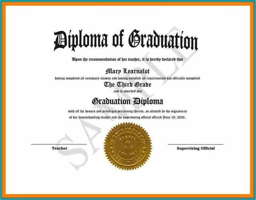 Diploma Certificate Template Doc