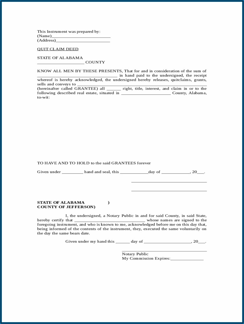 Download Quit Claim Deed Form