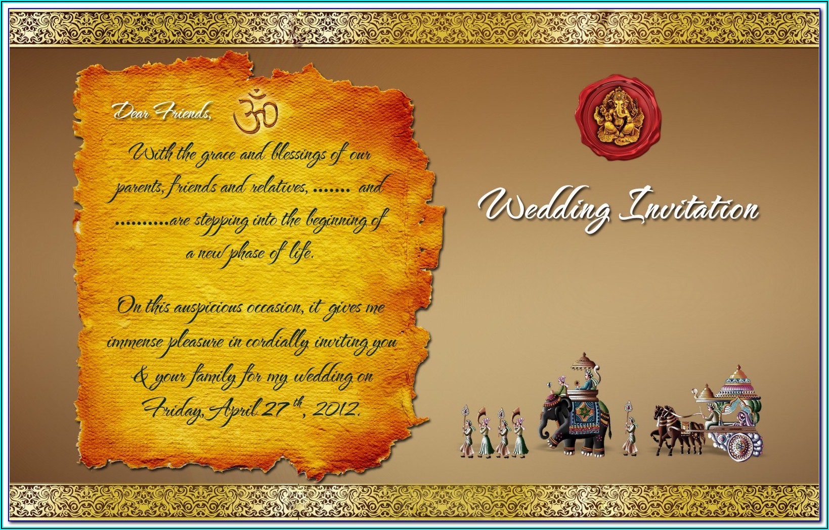 Editable Indian Wedding Invitation Templates Free Download