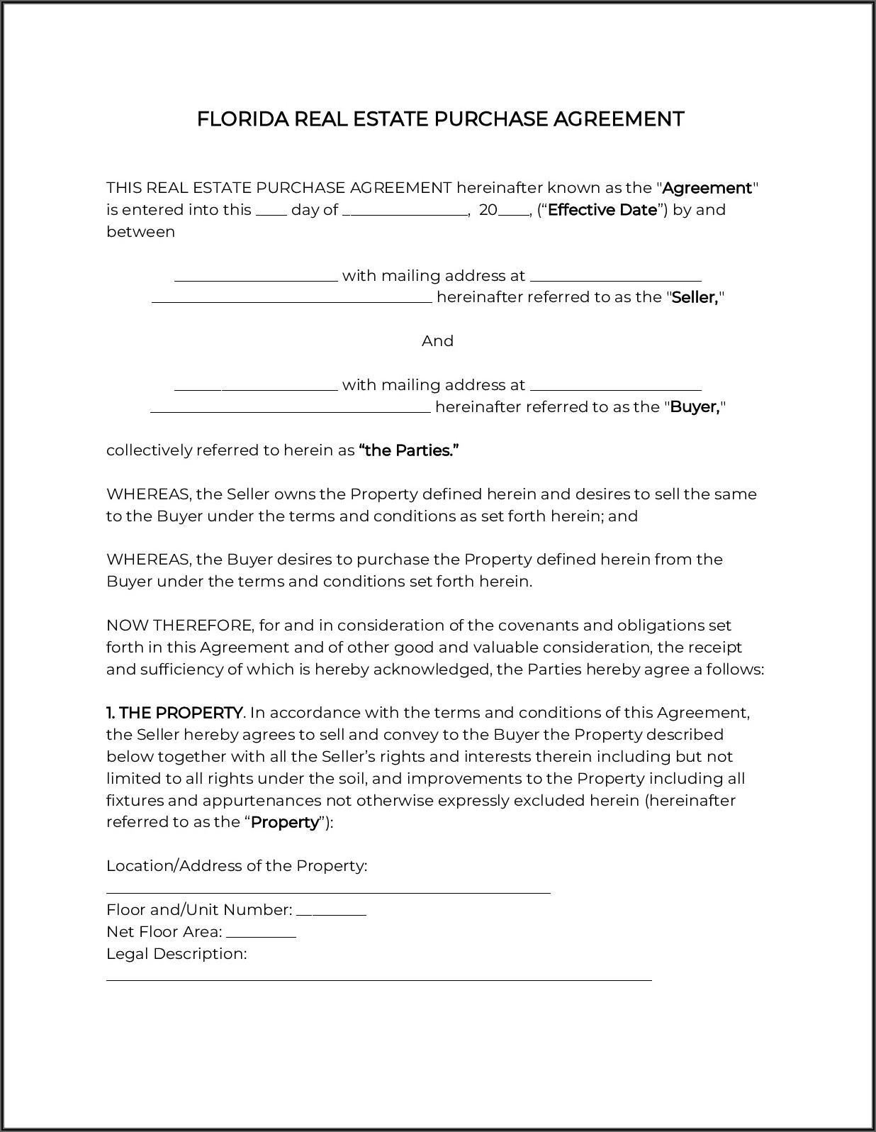 Florida Real Estate Contract Cancellation Form