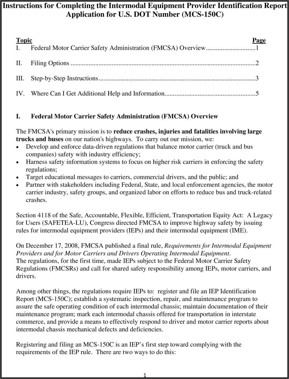 Fmcsa Chassis Inspection Form