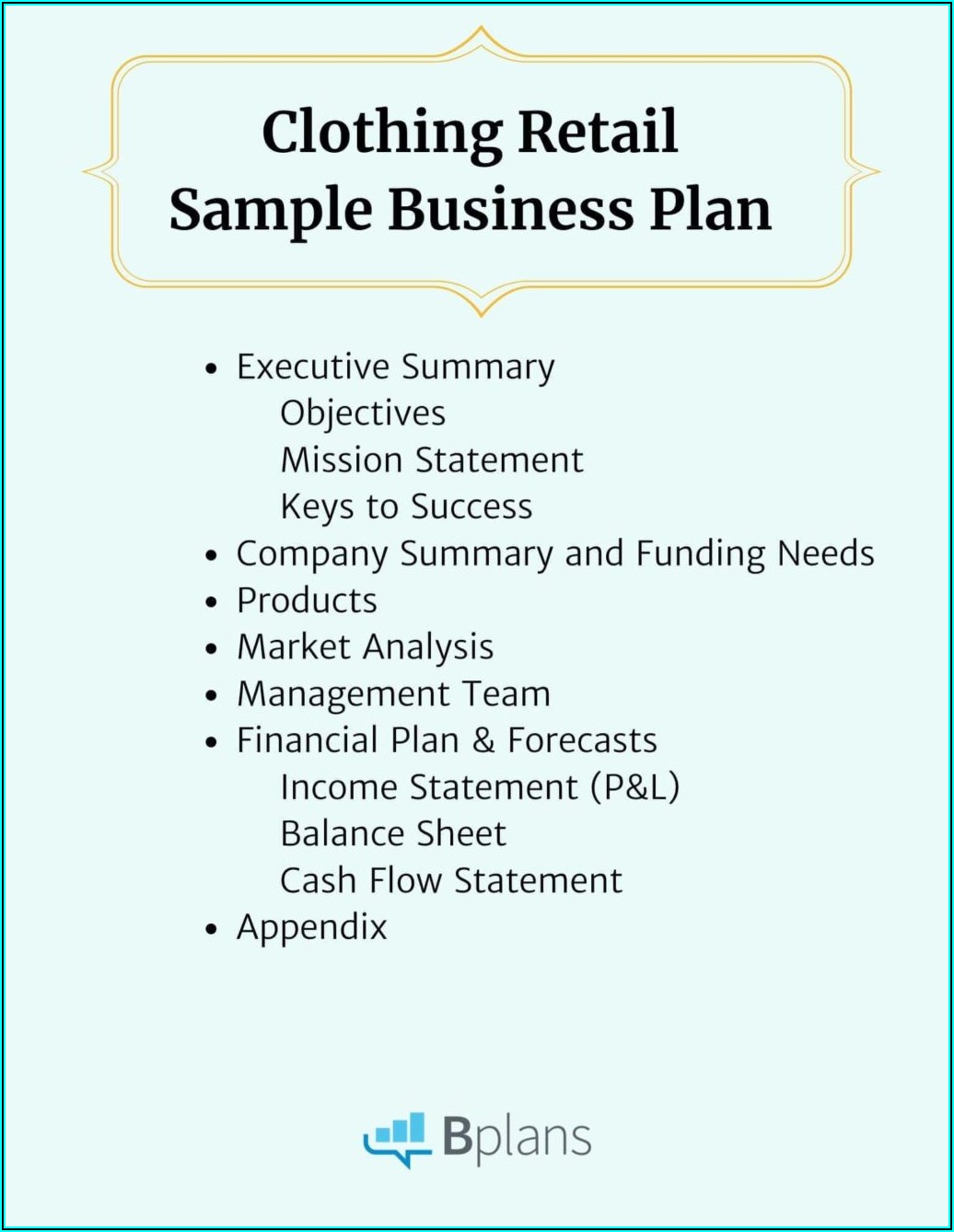 Free Business Plan Template For Retail Clothing Store
