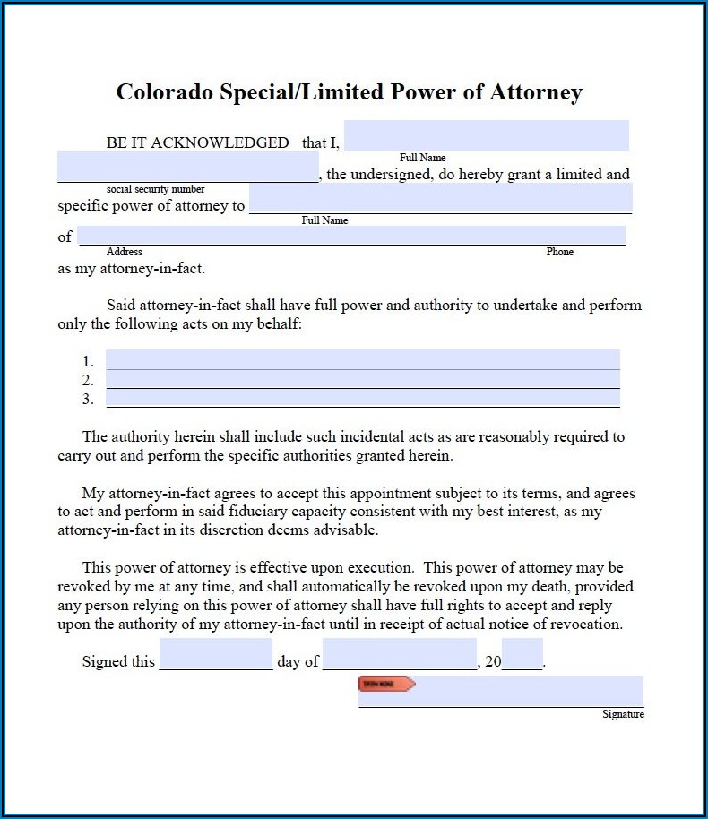 Free Limited Power Of Attorney Forms To Print