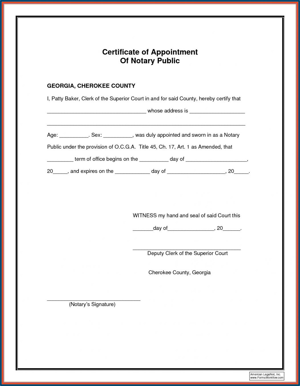 Free Nc Notary Acknowledgement Form