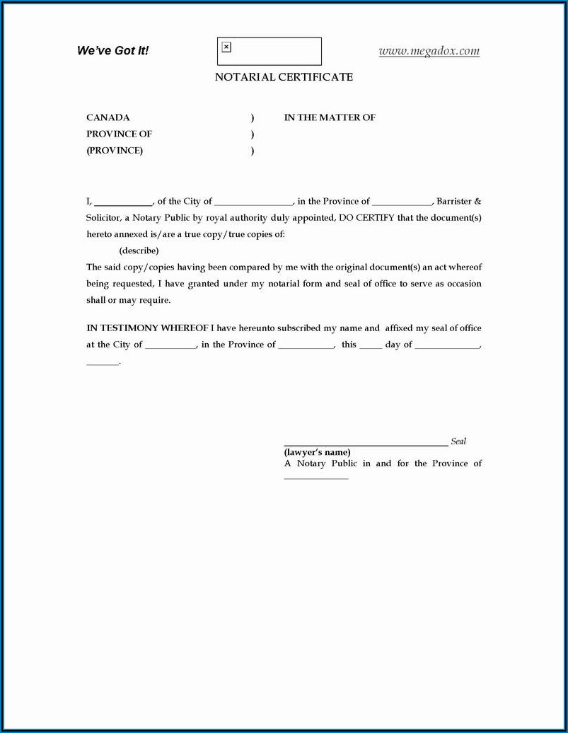 Free Notary Acknowledgement Form